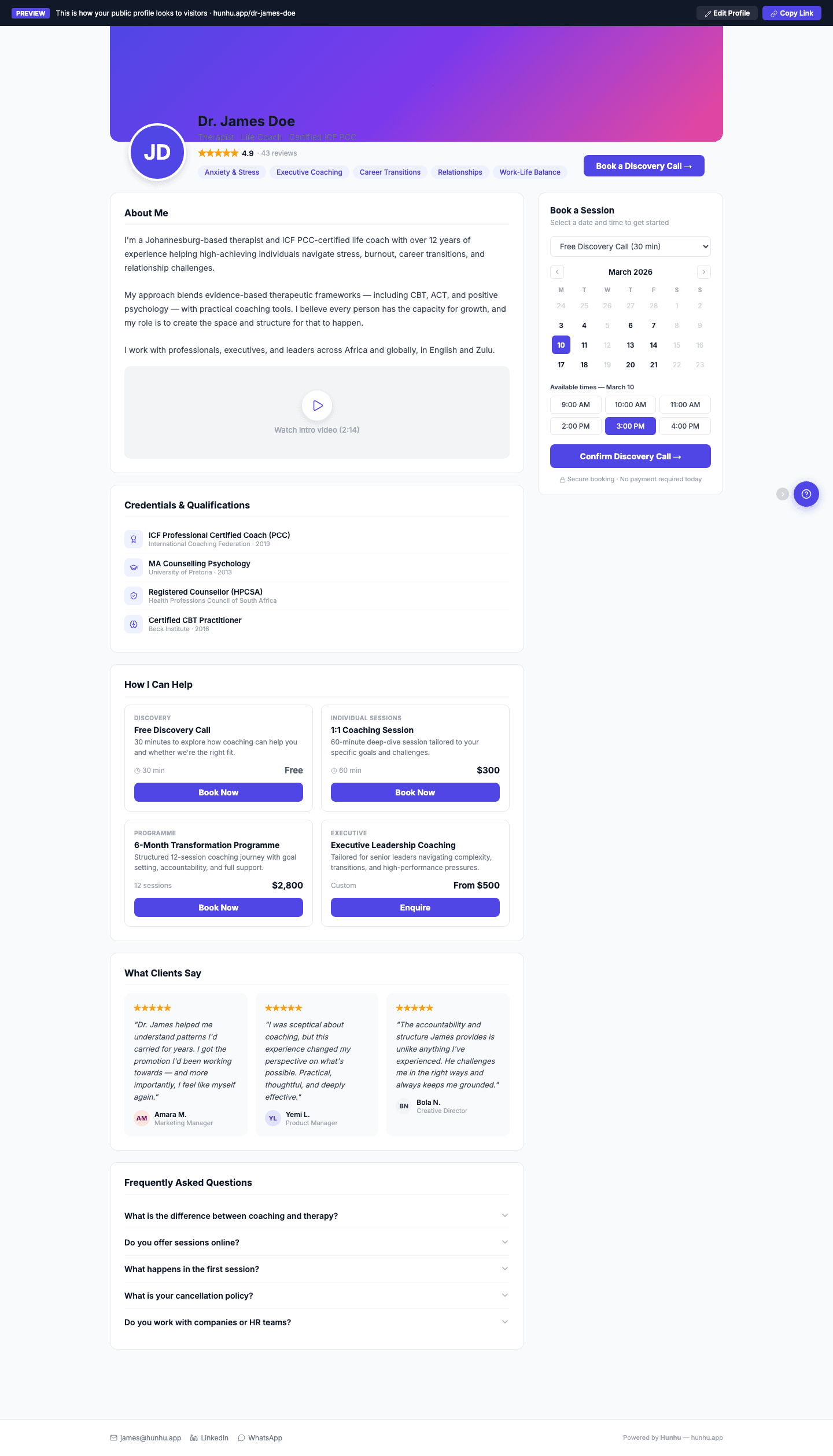 CounselorFit Practice Management view
